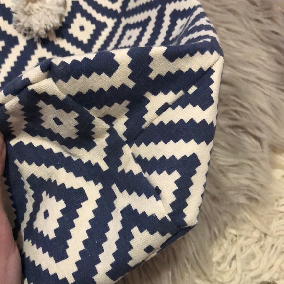 HP🎉Summer & Rose Cotton Tote with Rope Handles-Denim Blue&Cream Print-18x13x5 - Picture 8 of 16